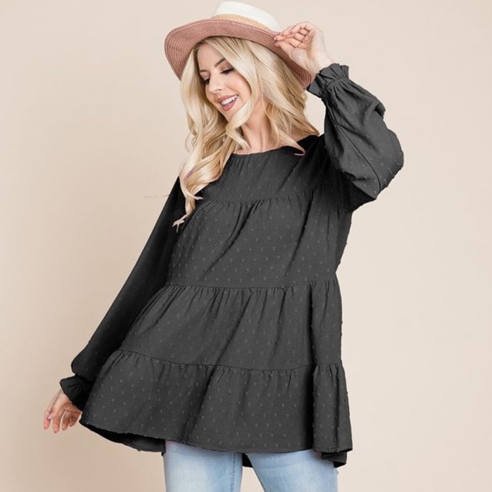 Swiss Dot Tiered Top